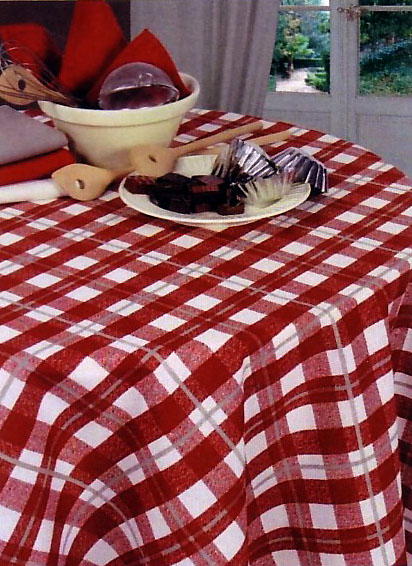 French coated tablecloth (Zinal. bordeaux)